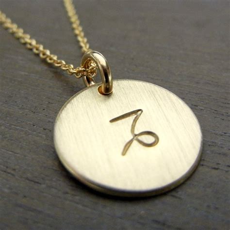 Capricorn Necklace, Capricorn Symbol Charm Necklace, Zodiac Symbol Gold ...