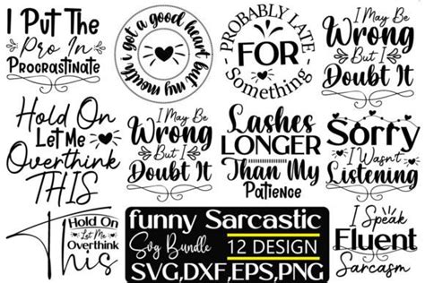 Sarcastic Svg Bundle Funny Svg Bundle Graphic By Dollarsmart