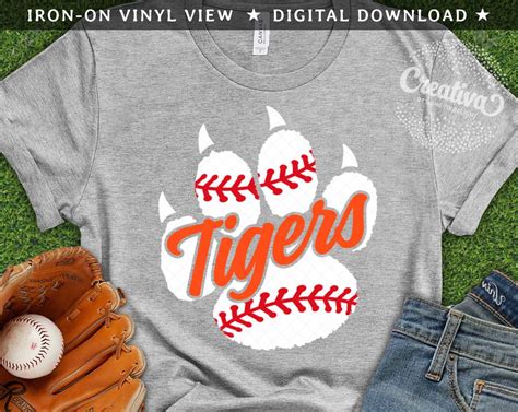 Tigers Baseball Svg Mascot Half Ball Tigers Baseball T Shirt Design