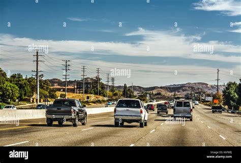 Traffic on 101 freeway northbound. California, USA Stock Photo - Alamy