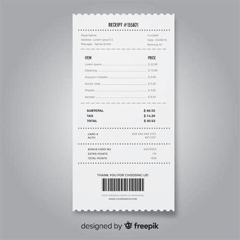 Premium Vector Receipt Template Collection With Realistic Design In