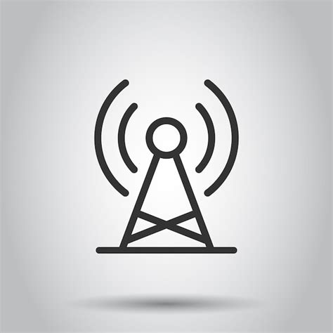 Premium Vector Antenna Tower Icon In Flat Style Broadcasting Vector