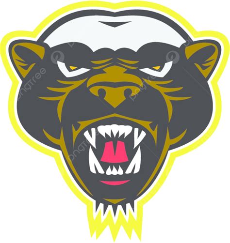 Honey Badger Mascot Head Isolated Artwork Illustration Vector Isolated