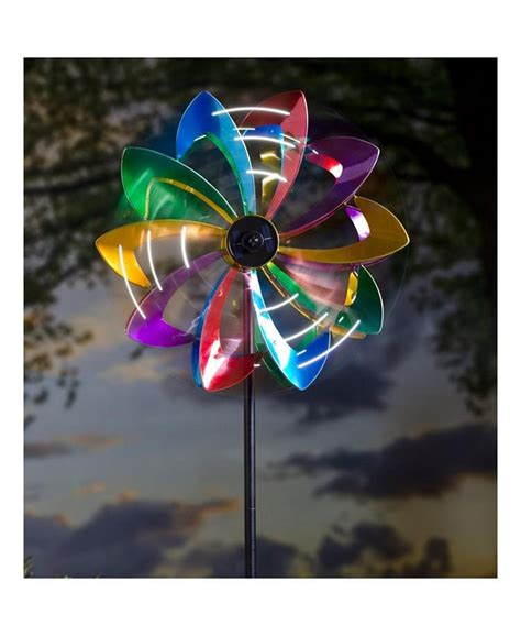 Evergreen 75 Led Solar Flower Wind Spinner Macys