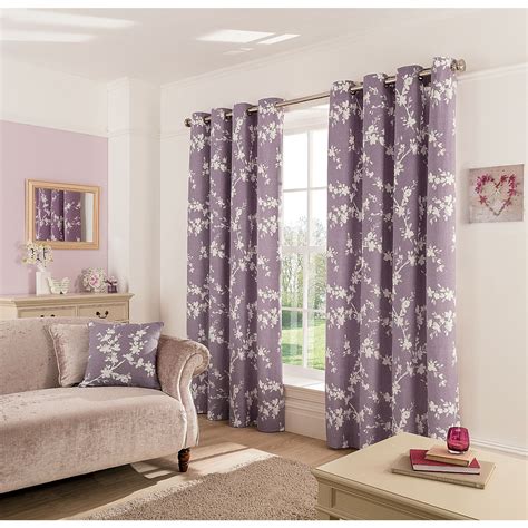 George Home Thistle Eden Floral Eyelet Curtains Curtains Asda