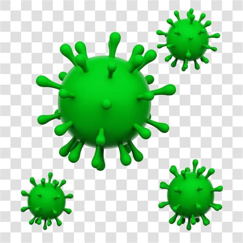 Premium Psd Virus D Rendering Icon Isolated Transparent Background