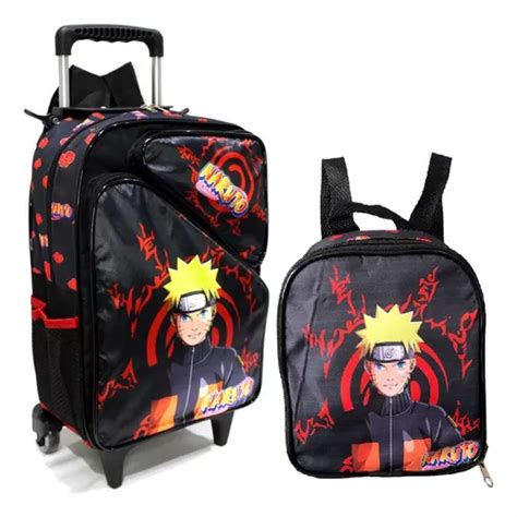 Kit Mochila Infantil Naruto Uzumaki Rodinhas Grande Escolar Frete Gr Tis