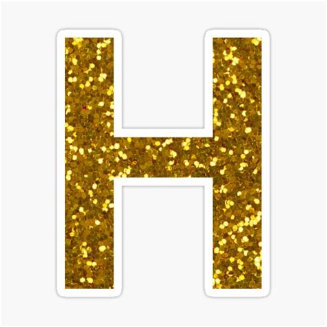 GOLD LETTER H GOLD GLITTER Sticker By Pascally Redbubble