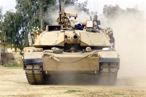 A US Marine Corps USMC M1A1 Abrams Main Battle Tank MBT With