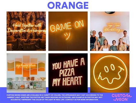 Orange Neon Signs Aesthetic Orange Led Lights By Custom Neon®