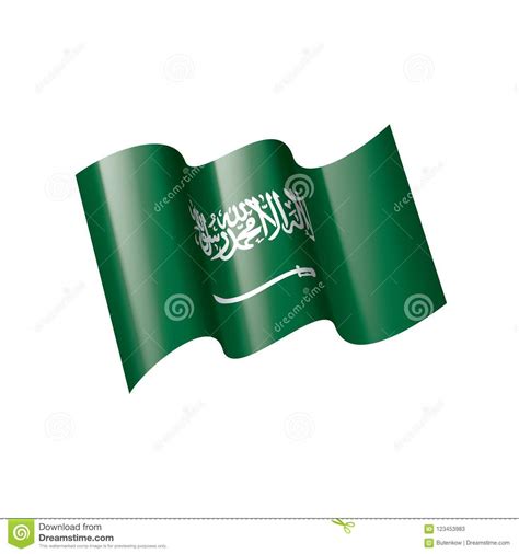 Saudi Arabia Flag Vector Illustration On A White Background Stock