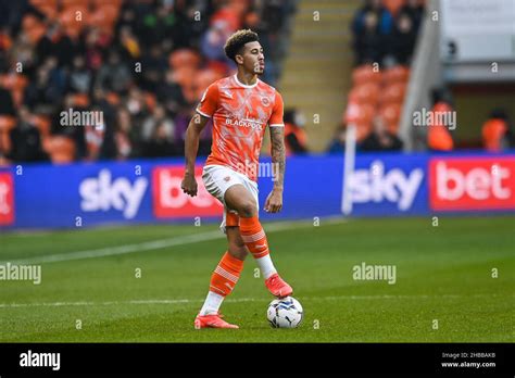 Jordan Lawrence Gabriel 4 Of Blackpool During The Game Stock Photo Alamy