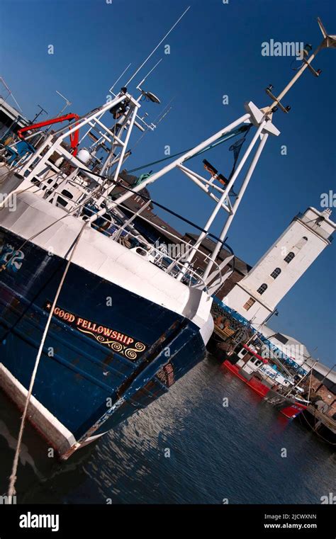 Fishing Boats And Low Lights Lighthouse At North Shields Fish Quay