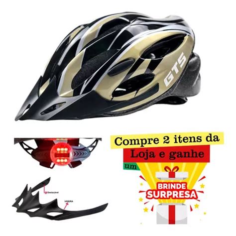 Capacete Sinalizador Led Ciclismo Bike Gts Verde S Juros