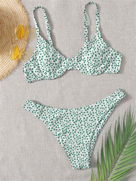 Shein Swim Mod Ditsy Floral Print Underwire Bikini Swimsuit Shein Eur