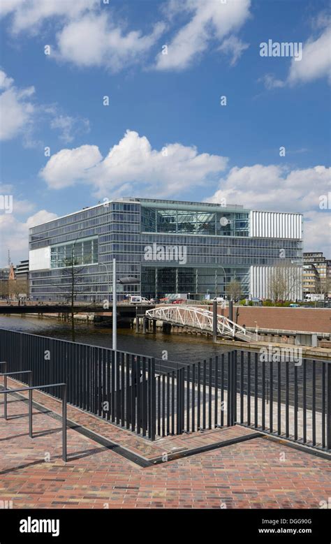 Deichtor Center Office Building Oberbaumbruecke Bridge Hamburg Stock