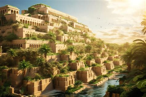 Premium Photo Hanging Gardens Of Babylon One Of The Seven Wonders Of