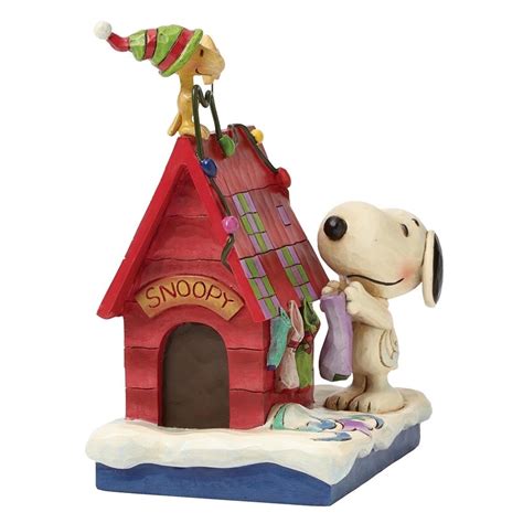 Peanuts By Jim Shore Prepping For Santa Snoopy And Woodstock Figurine