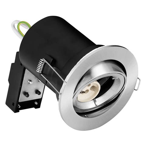 Fire Rated Cast Adjustable Gu Downlight Satin Chrome Toolstation