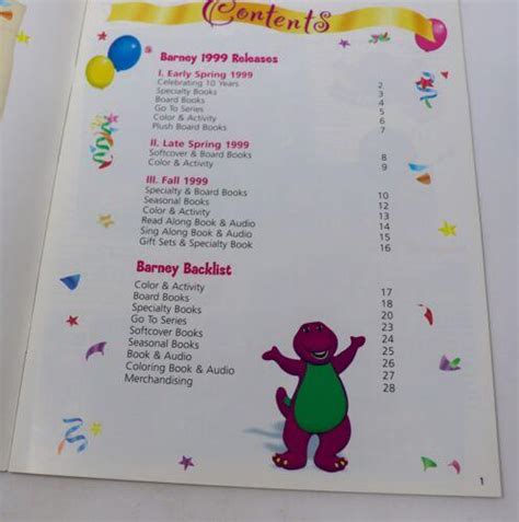 Vintage 1999 Lyrick Studios Publishing ~ Celebrating 10 Years ~ Barney ...