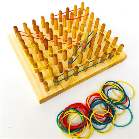 Geoboard Eco Wood Peg Board Educational Toy Montessori Toy