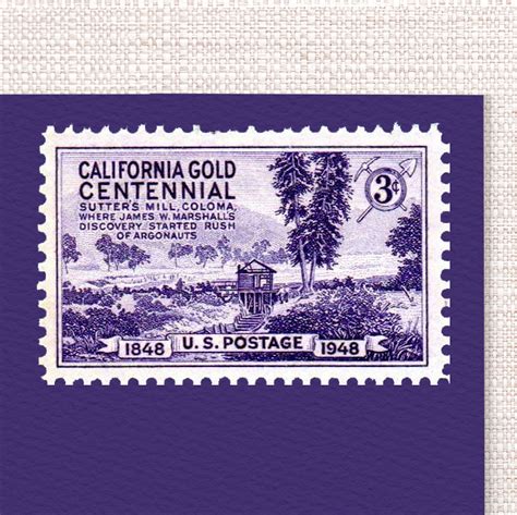 3 California Gold Rush Pack Of 25 Unused Stamps From 1948