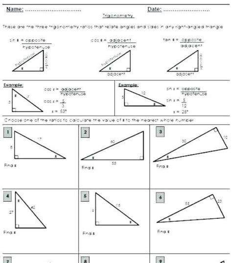 30 Practice Worksheet Right Triangle Trigonometry Answer Key Worksheets Decoomo