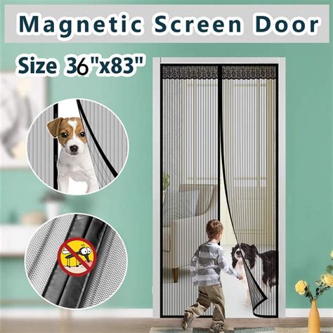 Magnetic Screen Door Cover Double Mesh Curtain With Full Frame Tape Instant Mesh Door For Front