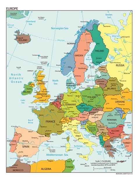 Large Map Of Europe With Capitals - Emylee Philomena