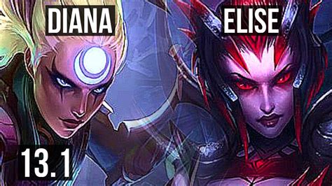 DIANA Vs ELISE JNG 6 1 10 2 5M Mastery 2100 Games Dominating