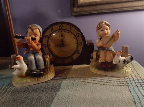 Free Shipping Usa Boy Playing Flute And Duck And Girl Playing Mandolin