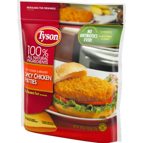 Tyson Spicy Breaded Chicken Patties 26 Oz Ralphs