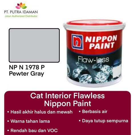 CAT TEMBOK NIPPON PAINT FLAWLESS PEWTER GRAY NP N 1978P TINTING