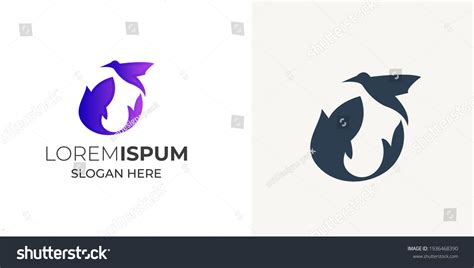 Fish Bird Logo Design Vector Template Stock Vector Royalty Free