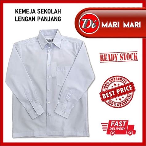 School Uniform Kemeja Sekolah Lengan Panjang Kain Cottoncanggih