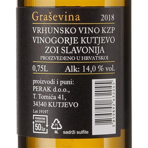 Vrutak GRAŠEVINA PERAK MITROVAC 0 75L VRH SUHO 2022 6 1