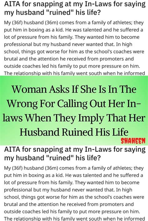 Woman Asks If She Is In The Wrong For Calling Out Her In Laws When They