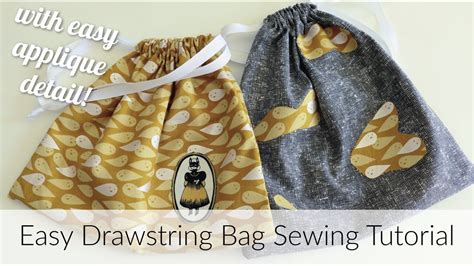 Easy Drawstring Bag Sewing Tutorial Youtube