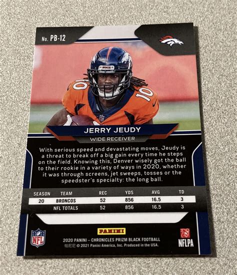 Panini Chronicles Prizm Black Rc Pb Jerry Jeudy Broncos Ebay