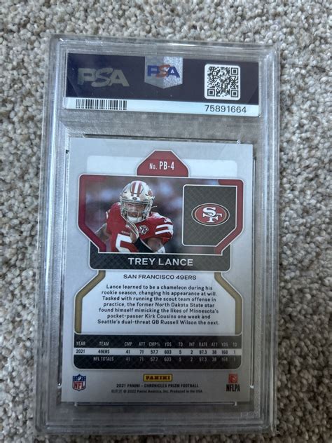 Panini Chronicles Prizm Black Pb Trey Lance Rc For Sale