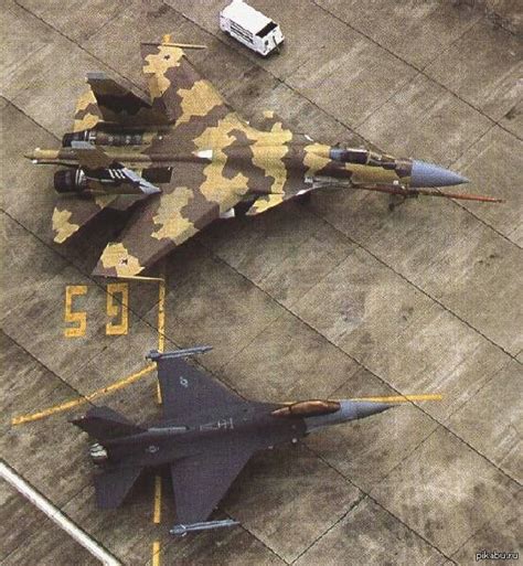 Сравнение размеров Су-37 и F-16 | Пикабу