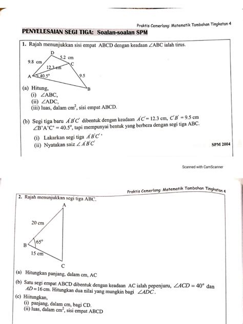 Penyelesaian Segi Tiga Spm2004 Spm2019 Pdf
