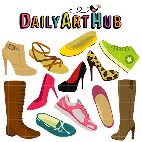 Girl Shoe Collection Clip Art Set Daily Art Hub Graphics