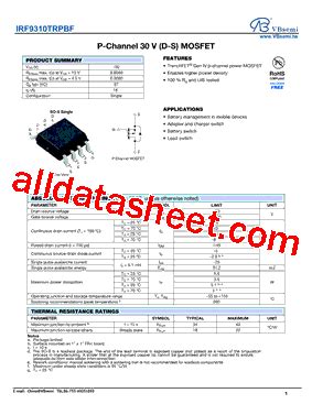 IRF9310TRPBF Datasheet PDF VBsemi Electronics Co Ltd