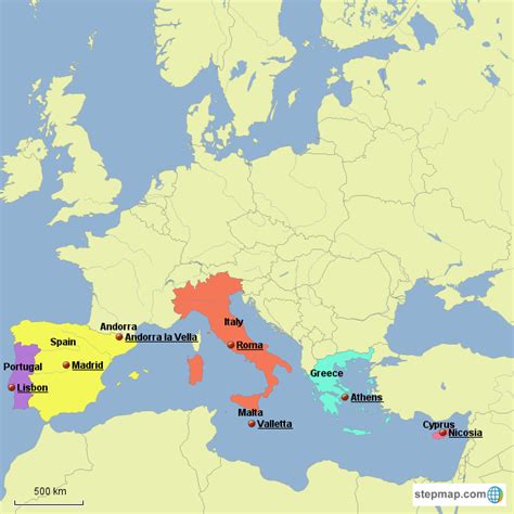 StepMap - mediterranean europe - Landkarte für Germany