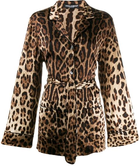 Dolce Gabbana Leopard Print Satin Pajama Shirt Shopstyle