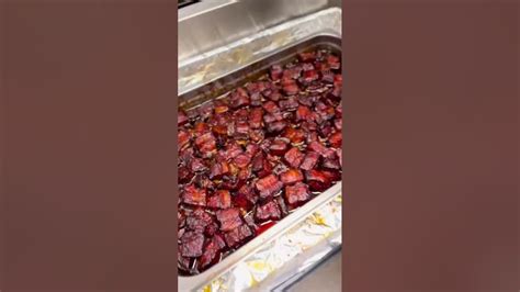 Bourbon Peach Pork Belly Burnt Ends Youtube