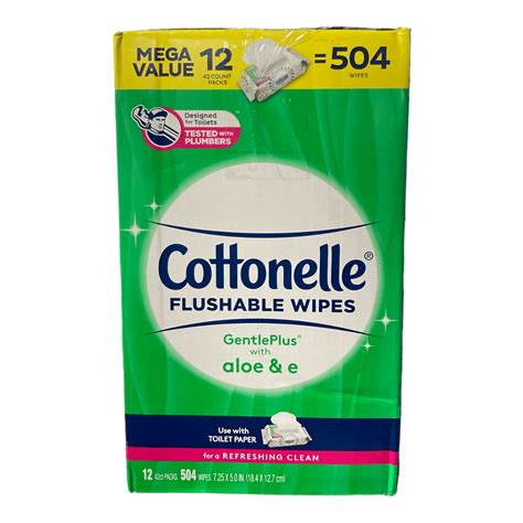 Cottonelle Gentleplus Flushable Wipes With Aloe And Vitamin E 504 Ct