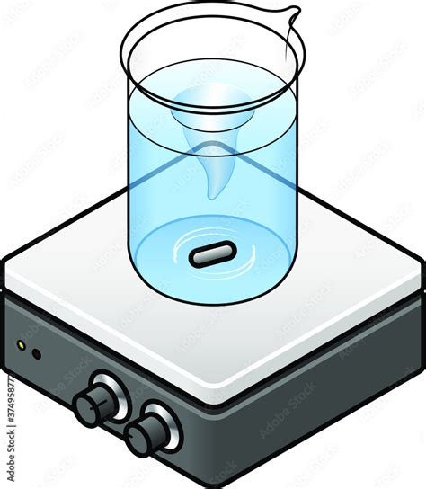 Lab Equipment Magnetic Stirrer Pellet In A Beaker Of Liquid