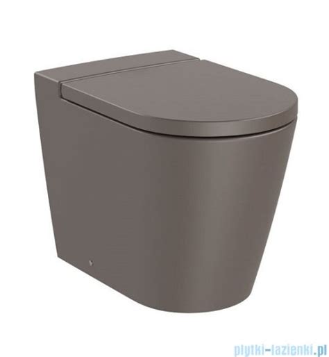 Roca Inspira Round Rimless miska WC stojąca Cafe A347526660 plytki